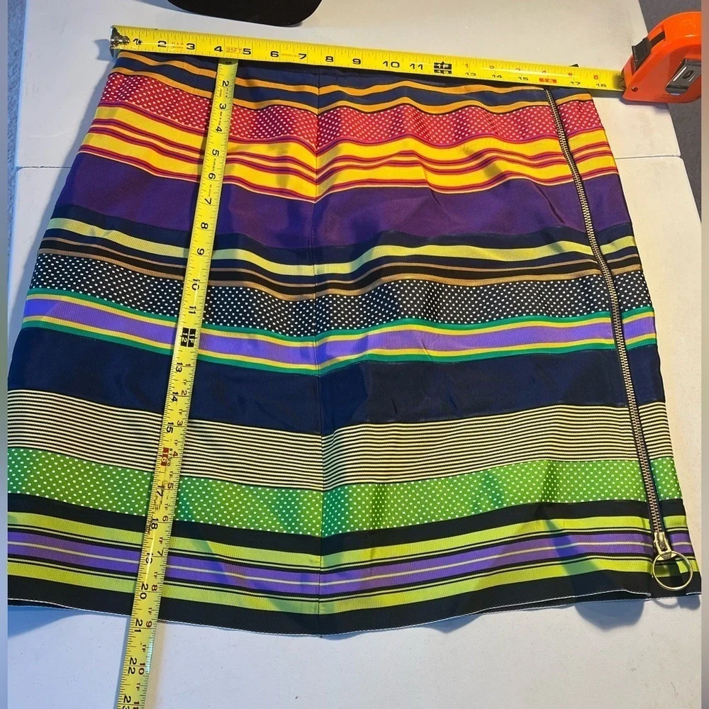 Multi-Color Lined Mini Skirt – Side Zipper